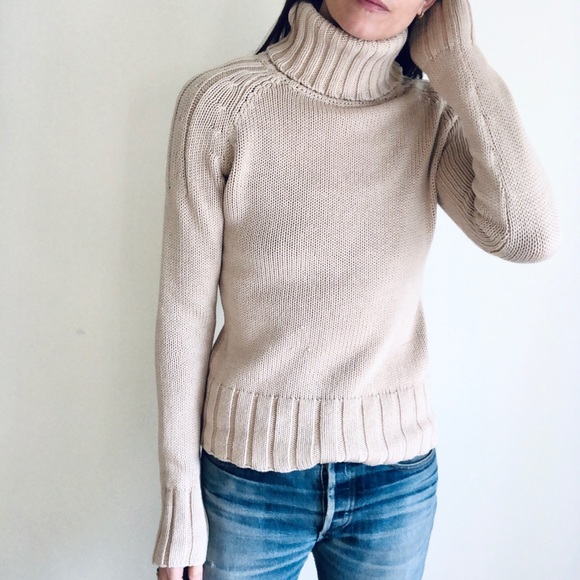 Thick knit cotton turtleneck sweater - Picture 15 of 15
